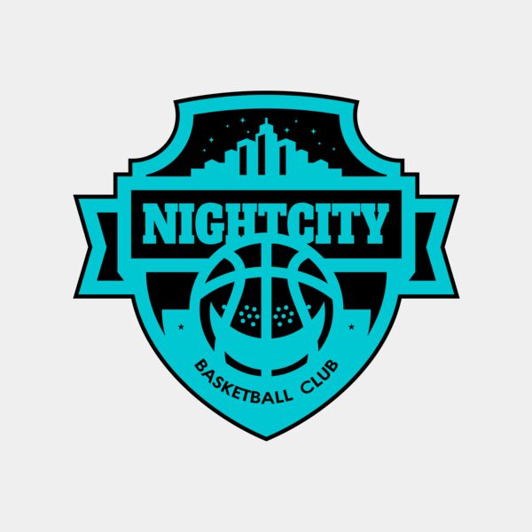Night city Basketball club logo template Miniaturansicht