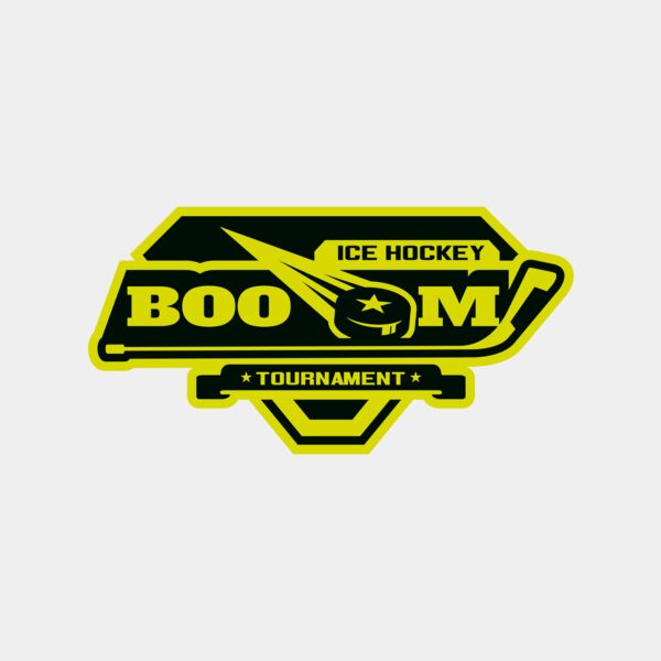 Boom Ice Hockey Tournament logo template Miniaturansicht