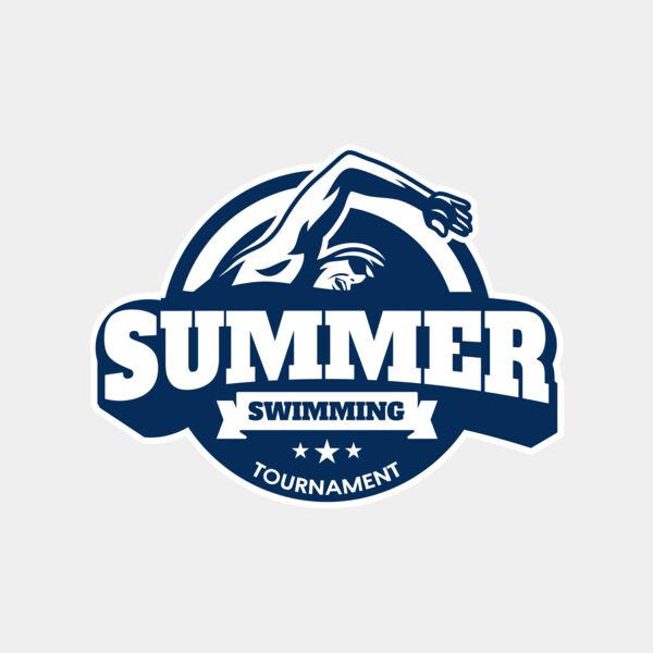 Summer Swimming Tournament logo template Miniaturansicht