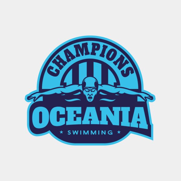 Oceania Champions Swimming logo template Miniaturansicht