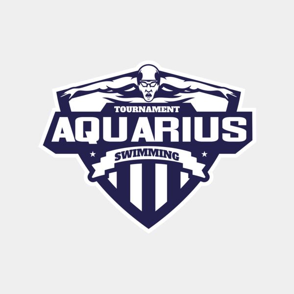 Aquarius Swimming Tournament logo template Miniaturansicht