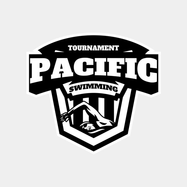Pacific Swimming Tournament logo template Miniaturansicht
