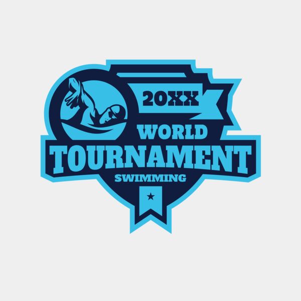 Tournament World  Swimming logo template Miniaturansicht