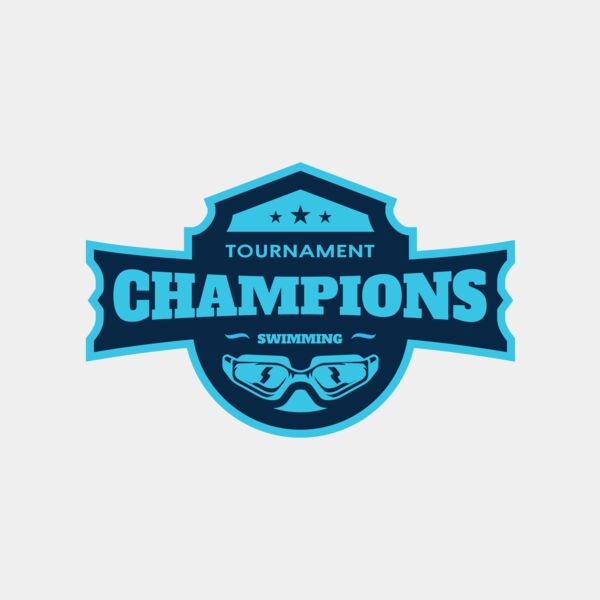 Champions Tournament Swimming logo template Miniaturansicht